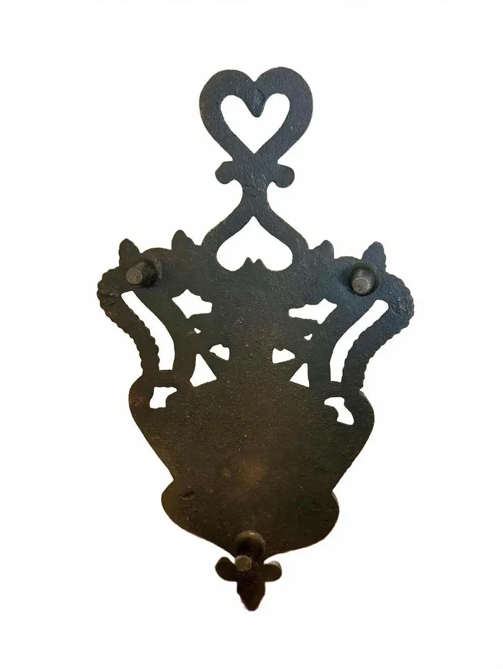 Vintage Wilton Hand Painted Starburst Heart Cast Iron Footed Trivet